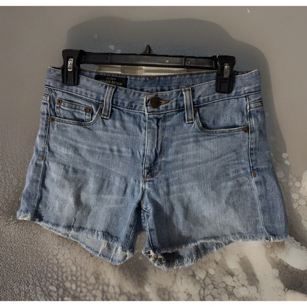 J.Crew Women’s Jean Shorts 24 MICRO MINI Denim Cutoff Raw‎ Hem Frayed 3” Inseam